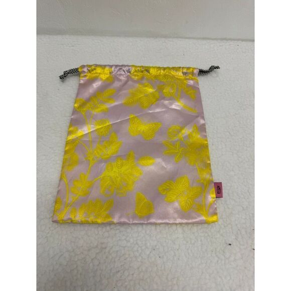 Estee Lauder Accessories - Ipsy‎ July 2023/2024 Glam Pink Yellow Floral Pattern Drawstring Cosmetic Bag